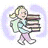 Graphic of girl carrying books