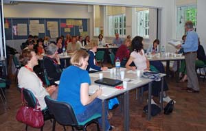 Dr Tony Thorne leads a session on Developments in the English Language